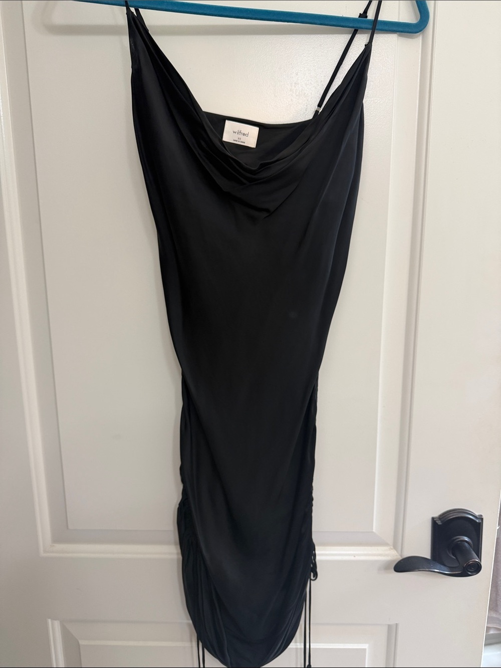 Wilfred Black Cowl Neck Mini Dress
